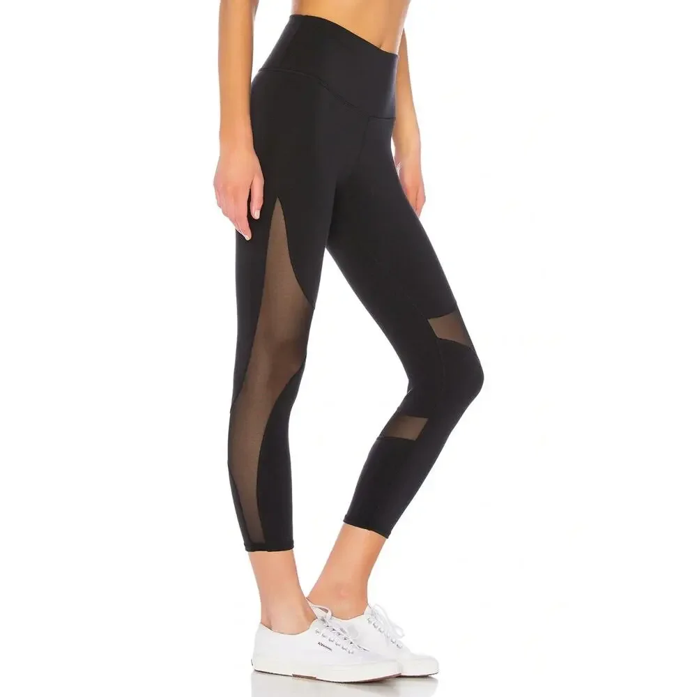 NWT Alo Yoga High Waist Coast Capri Leggings Black Sports Workout Gym Size XS
